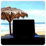 Netbook on the beach