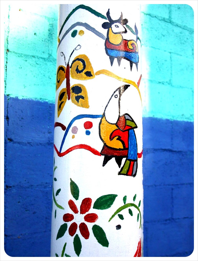 Painted telephone pole Alegria