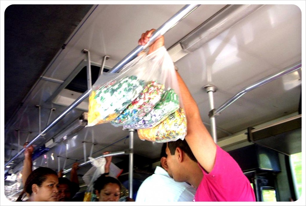 bus vendor with sweets in el salvador