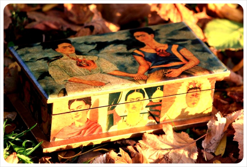 decoupage pinewood box frida kahlo