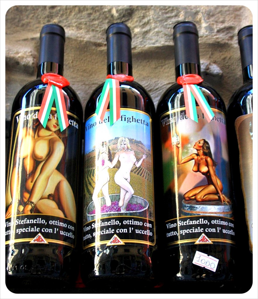 wine with naked women italy