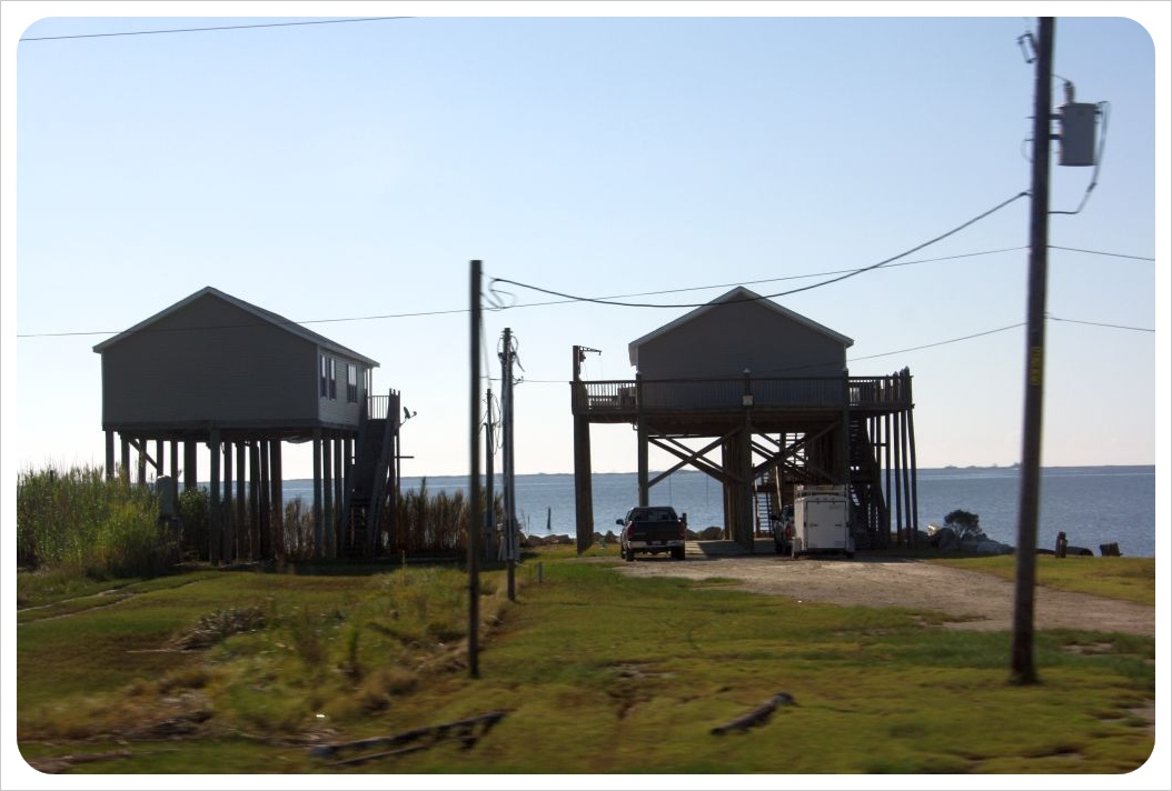 Louisiana style houses on stilts