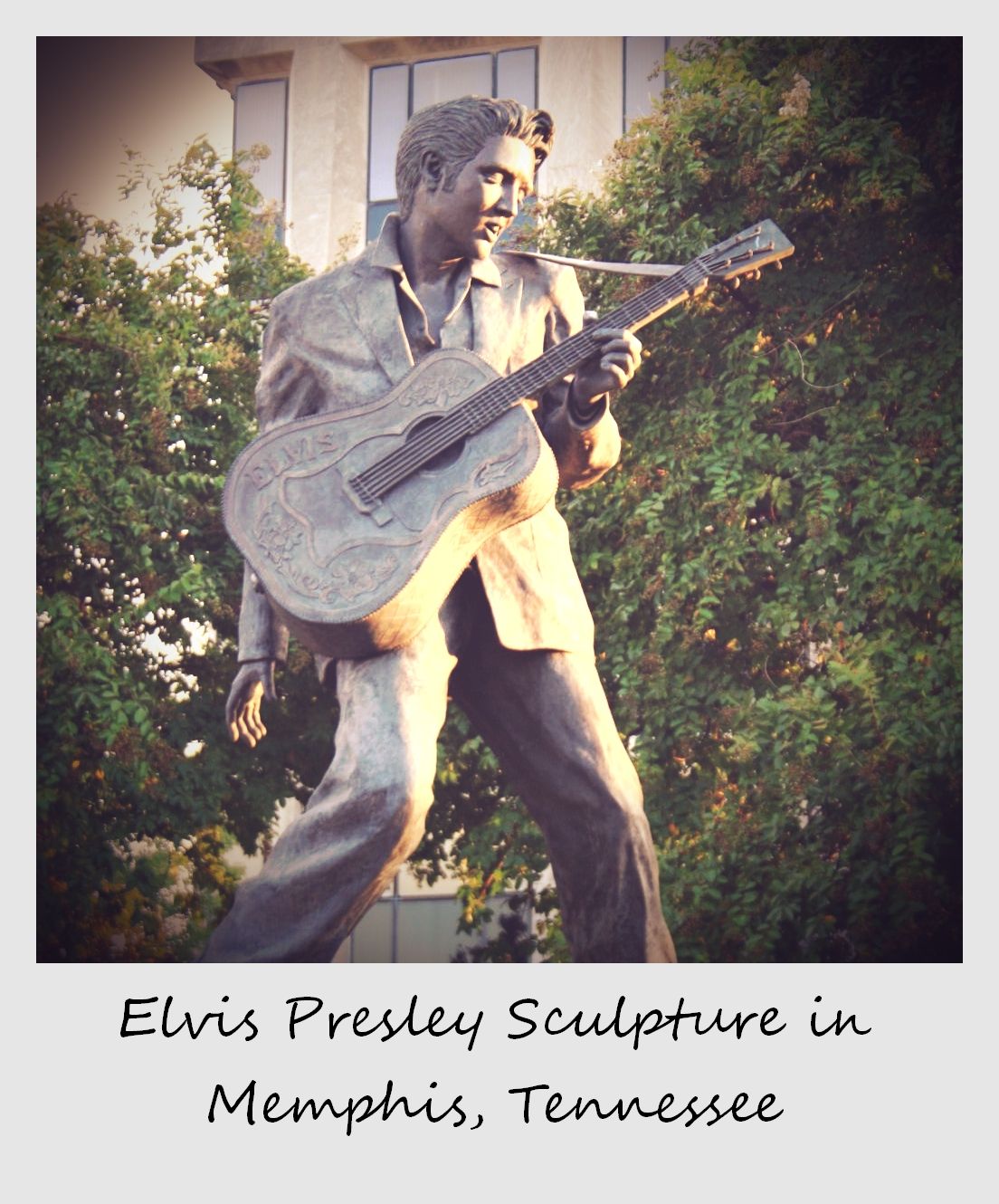 polaroid of the week usa memphis elvis presley statue