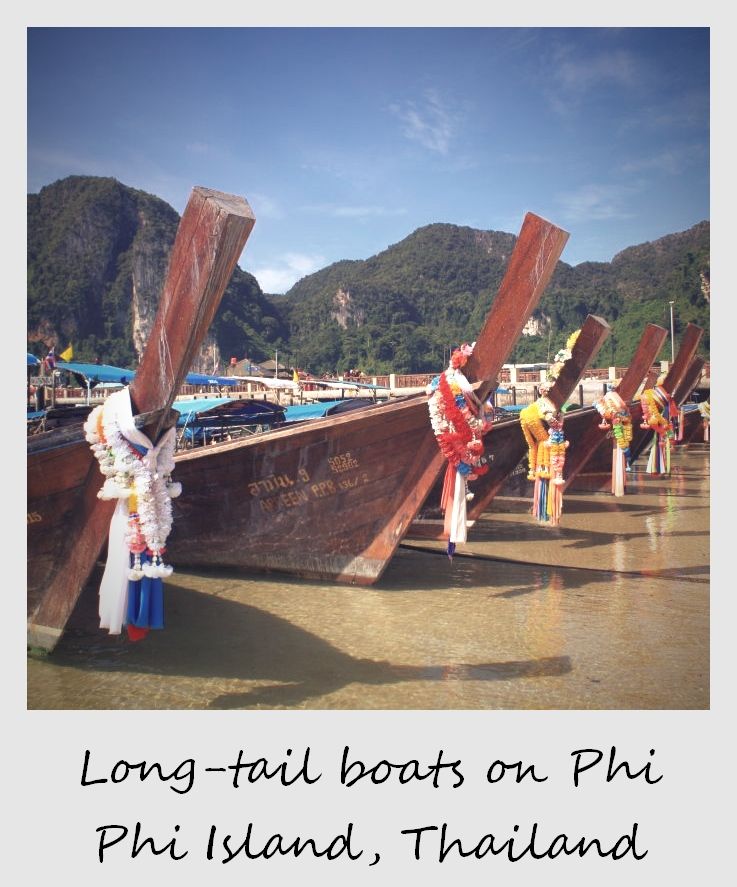 polaroid of the week thailand kho phi phi long tail boats