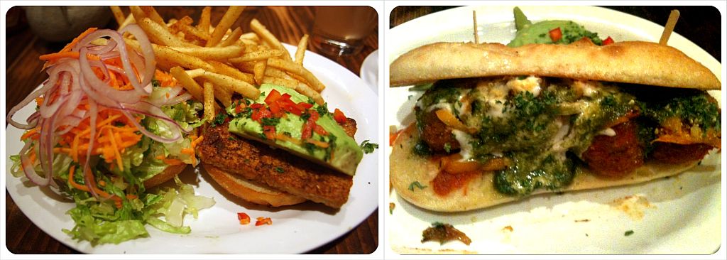 native foods cafe vegan burger and meatball sub