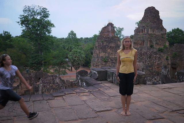 Dani & Anna goofing around at Angkor Wat