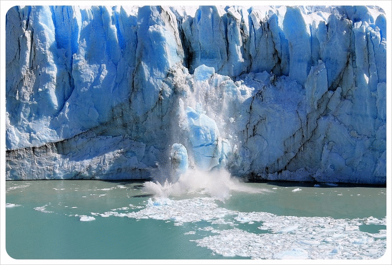 Calving Perito Moreno Glacier breaking ice rupture GIF