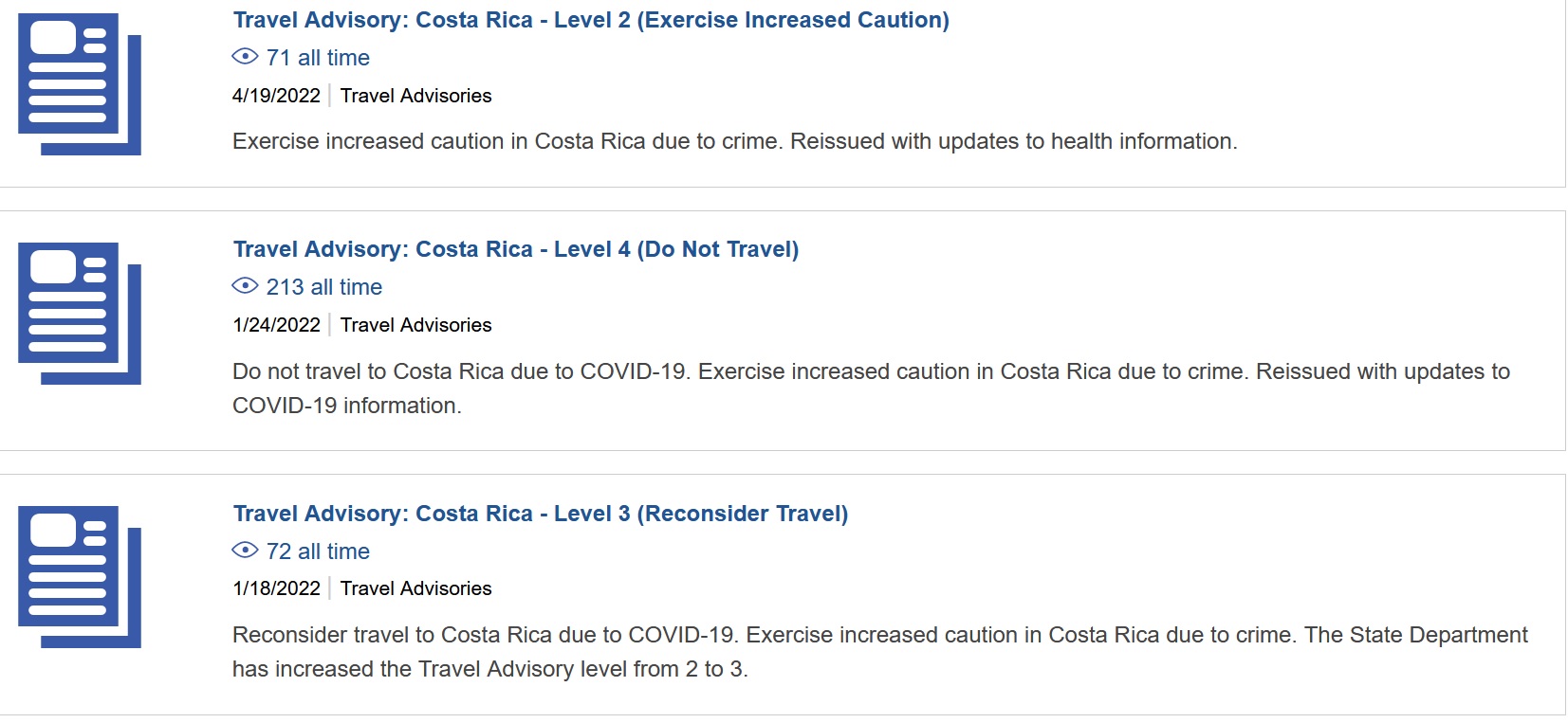 safe to travel in costa rica